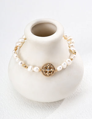 Cross Iris Pearl Bracelet Glim Wink
