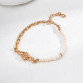Rose Gold Half-Wrap Pearl Bracelet Glim Wink