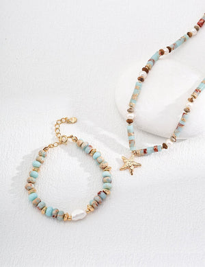 Pearl Shoushan Stone Bracelet Glim Wink