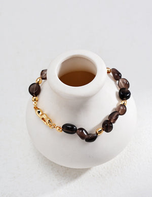 925 Silver Smoky Quartz Bracelet Glim Wink