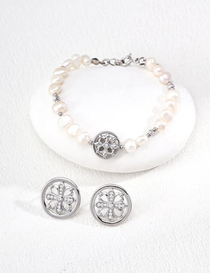 Cross Iris Pearl Bracelet Glim Wink