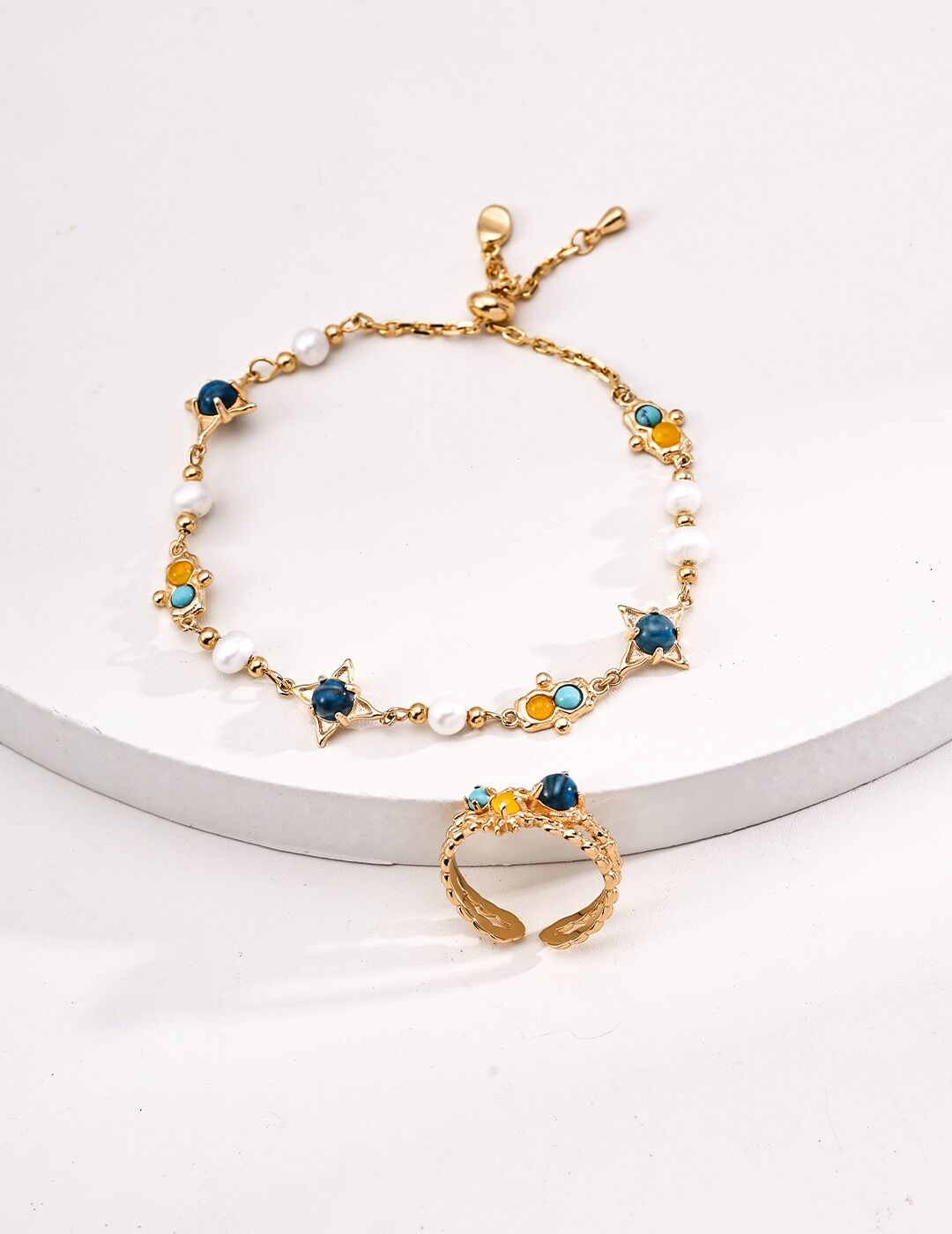 Starlight Turquoise Chalcedony Bracelet Glim Wink