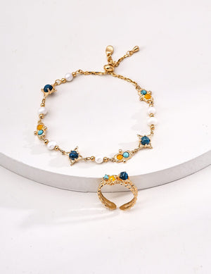 Starlight Turquoise Chalcedony Bracelet Glim Wink