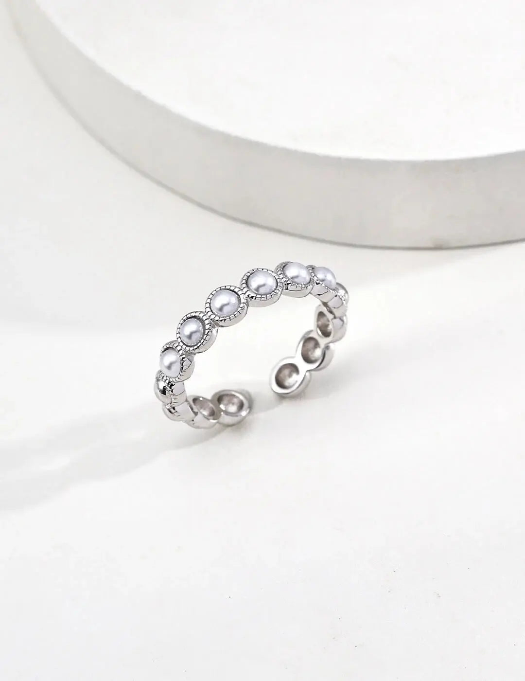 Minimalist Faux Pearl Ring Glim Wink