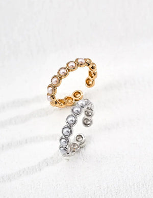Minimalist Faux Pearl Ring Glim Wink
