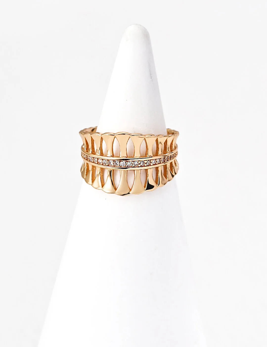 Palm Leaf Solid Silver Ring Glim Wink