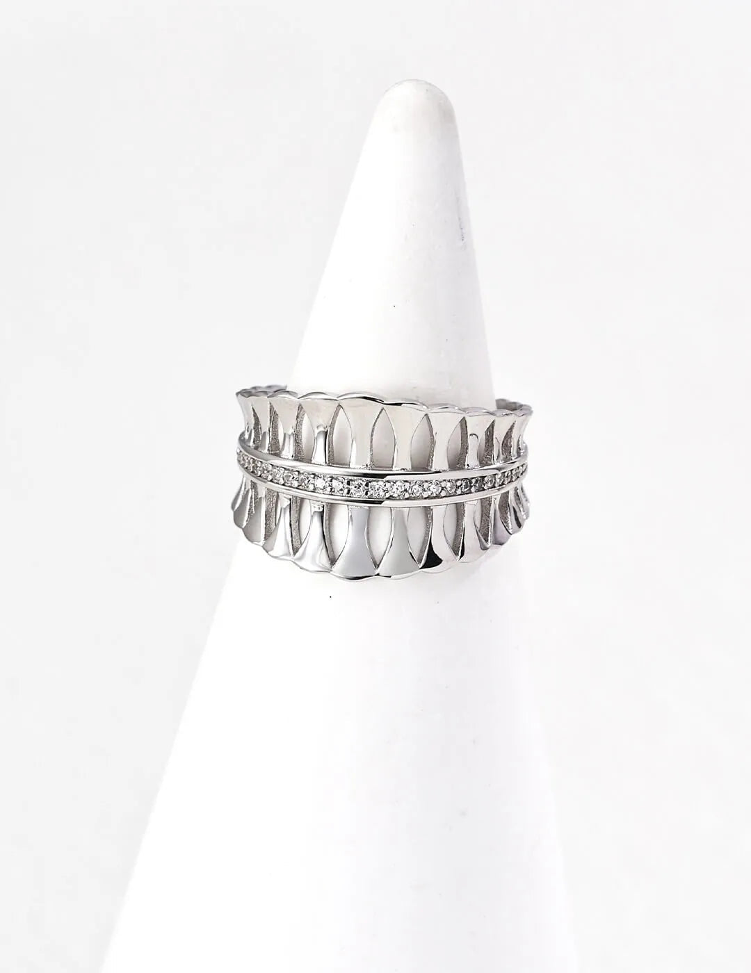 Palm Leaf Solid Silver Ring Glim Wink
