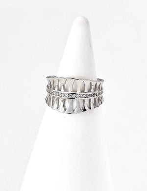 Palm Leaf Solid Silver Ring Glim Wink