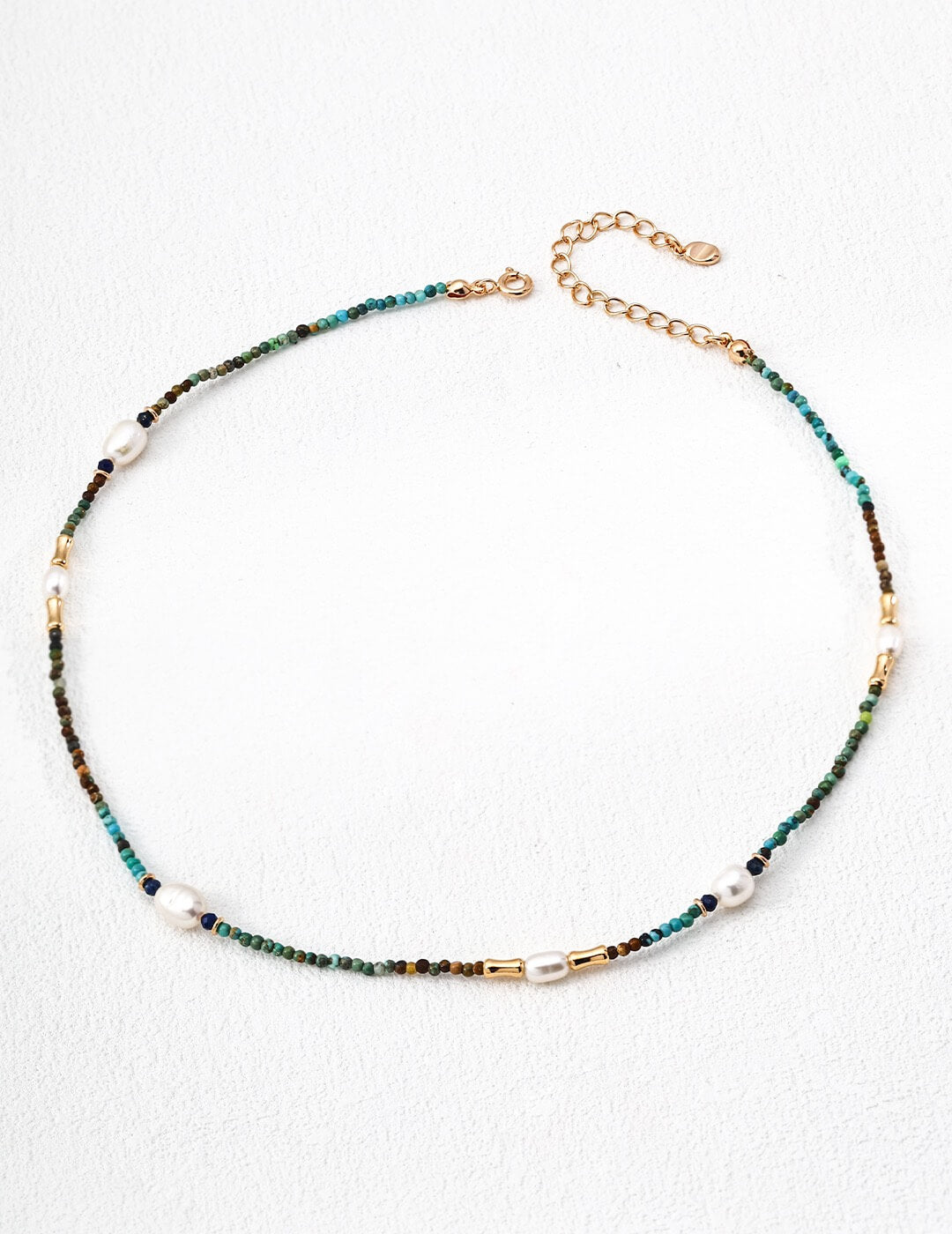Natural Pearl Lapis Lazuli Turquoise Necklace Glim Wink