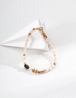 Tiger's Eye Pearl Bracelet Glim Wink