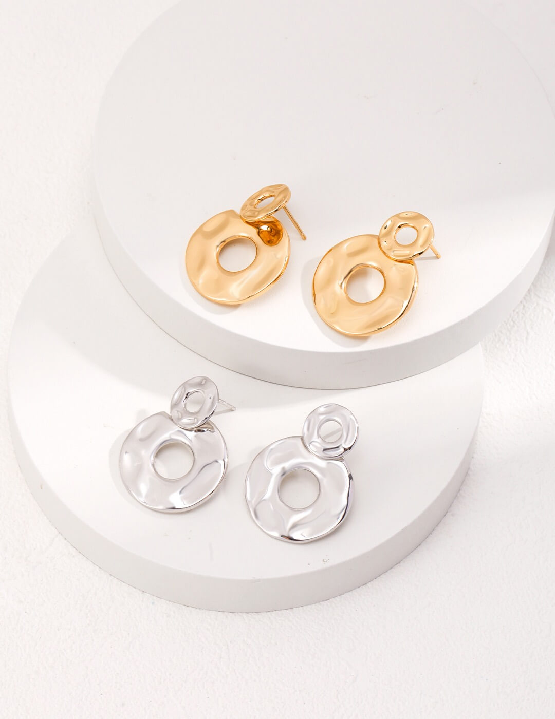 Double Disc Earrings Glim Wink