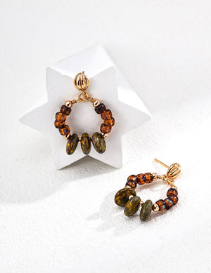 Iridescent Glass Bead Earrings Glim Wink