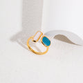 Sterling Silver Enamel-Drip Macaron Ring Glim Wink