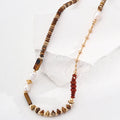 Pearl Picture Jasper Tiger's Eye Red Stone Necklace Glim Wink