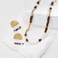 Pearl Tiger's Eye Necklace Glim Wink