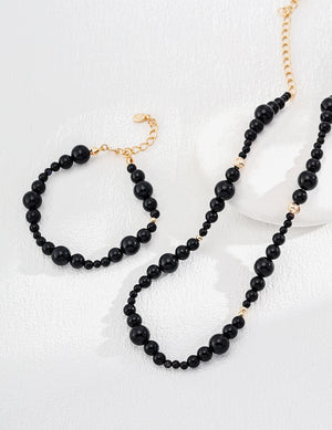 Black Agate Necklace Glim Wink