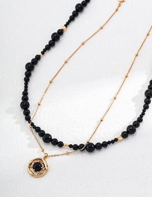 Black Agate Necklace Glim Wink
