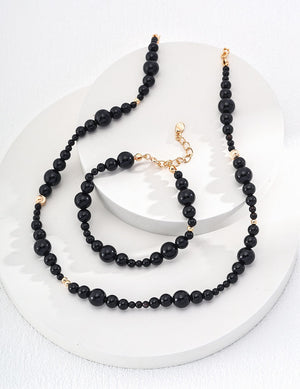 Black Agate Necklace Glim Wink