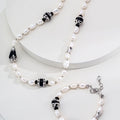 Black Agate Pearl Necklace Glim Wink
