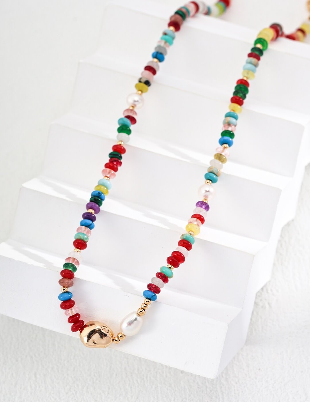 Dopamine Colorful Stone Necklace Glim Wink