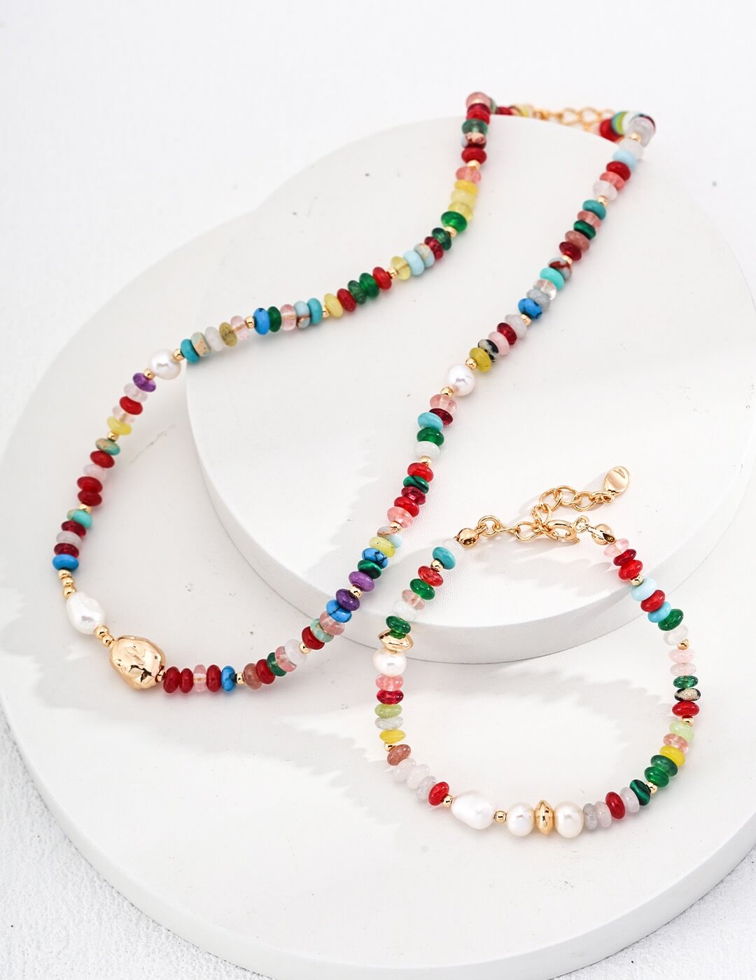 Dopamine Colorful Stone Necklace Glim Wink