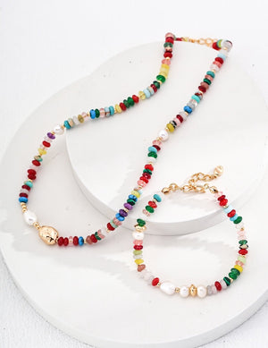 Dopamine Colorful Stone Necklace Glim Wink