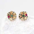 Vintage Flower Ball Earrings Glim Wink