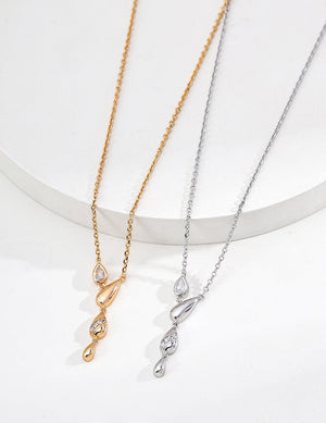 Zircon Teardrop Necklace Glim Wink