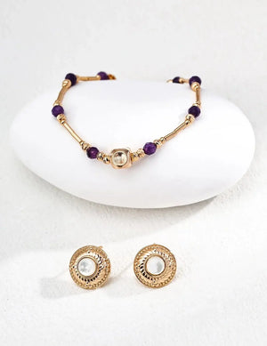 Amethyst Bamboo Joint Wealth-Attracting Bracelet Glim Wink