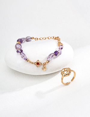 Amethyst Red Agate Bracelet Glim Wink