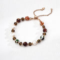 Natural Iridescent Glass Shell Bead Bracelet Glim Wink