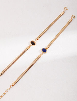 Natural Lapis Lazuli / Tiger's Eye Bracelet Glim Wink