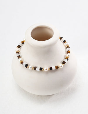 Mother of Pearl & Tiger's Eye Bracelet Glim Wink