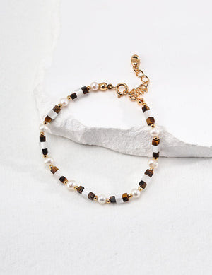Mother of Pearl & Tiger's Eye Bracelet Glim Wink