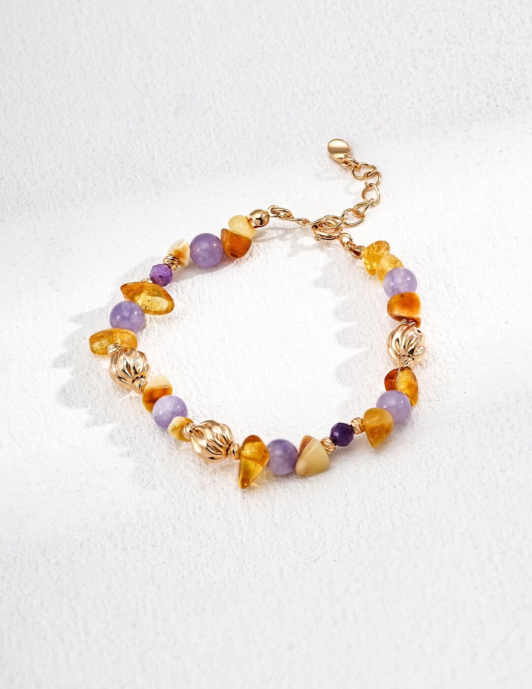 Natural Amber Amethyst Bracelet Glim Wink