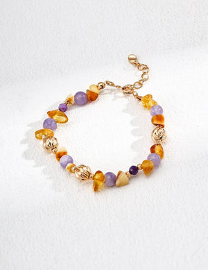 Natural Amber Amethyst Bracelet Glim Wink