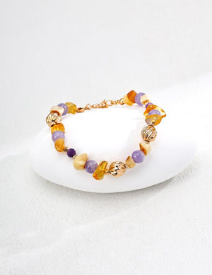 Natural Amber Amethyst Bracelet Glim Wink