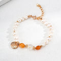 Red Agate Fortune Pouch Pearl Bracelet Glim Wink