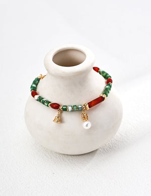 Red Green Agate Bracelet Glim Wink