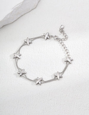 Cross Design Silver Bracelet Glim Wink