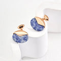 Minimalist Blue Spot Stone Earrings Glim Wink