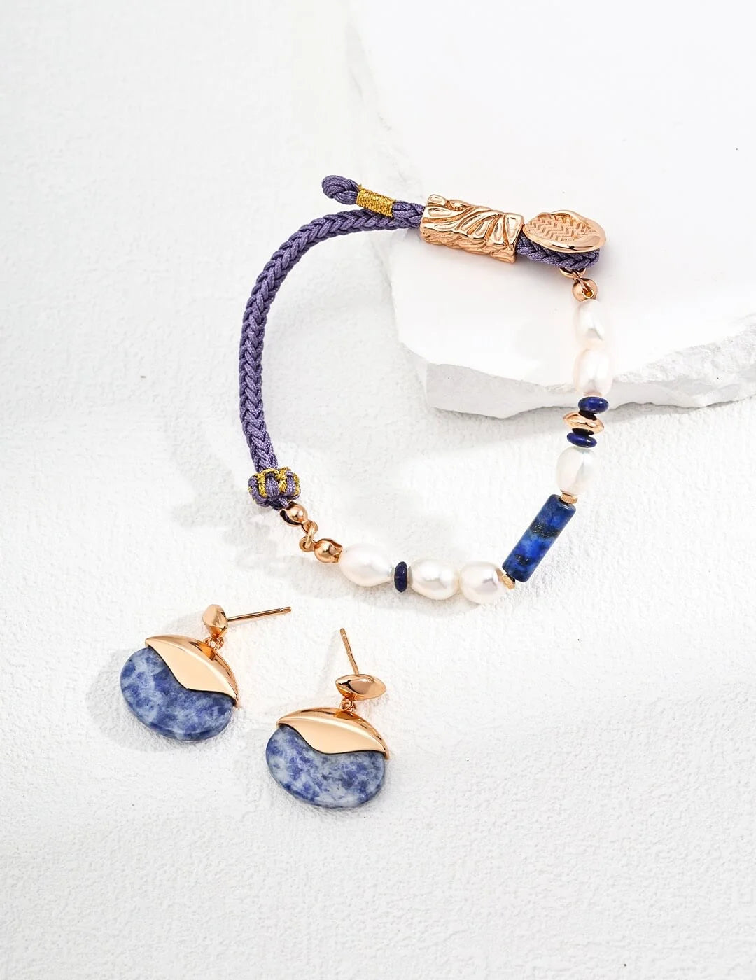 Minimalist Blue Spot Stone Earrings Glim Wink