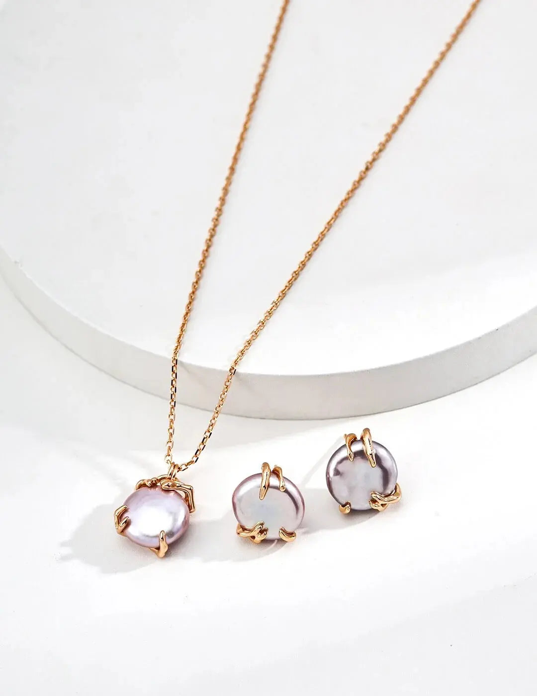 Purple Pearl Pendant Necklace Glim Wink