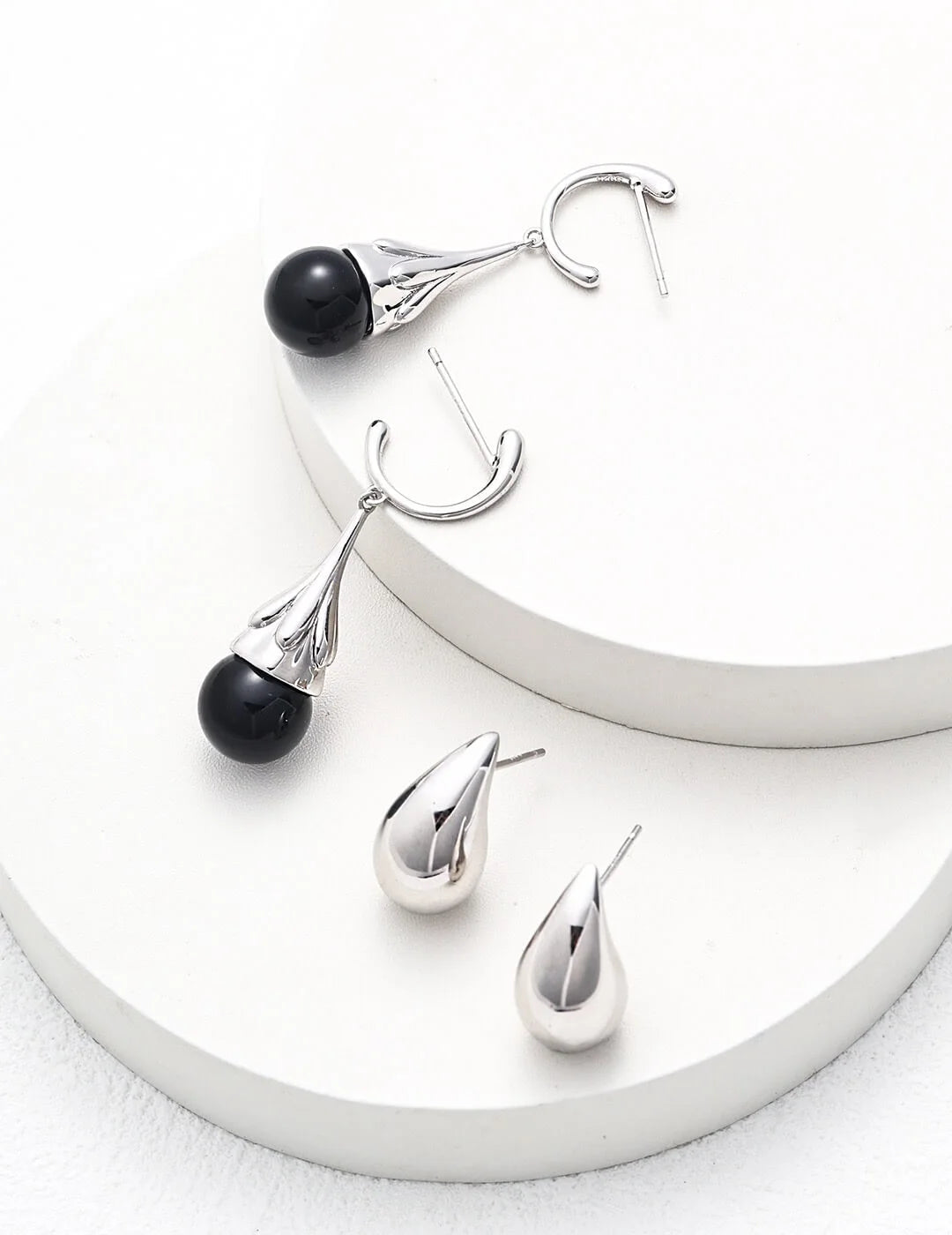Sterling Silver Water Drop Earrings Glim Wink