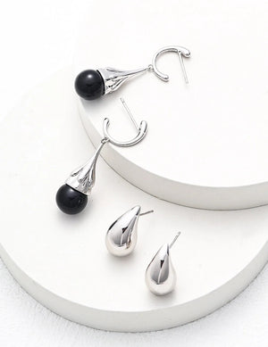 Sterling Silver Water Drop Earrings Glim Wink