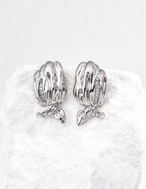 Girlish Silk Scarf Earrings Glim Wink