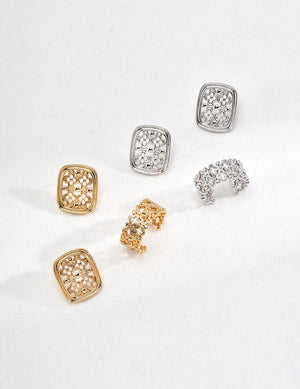 New Chinese Style Lattice Window Earrings Glim Wink