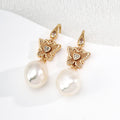 Butterfly Design Pearl Earrings Glim Wink