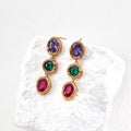 Colorful Zircon Earrings Glim Wink