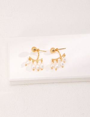 Detachable Rice Pearl Earrings Glim Wink